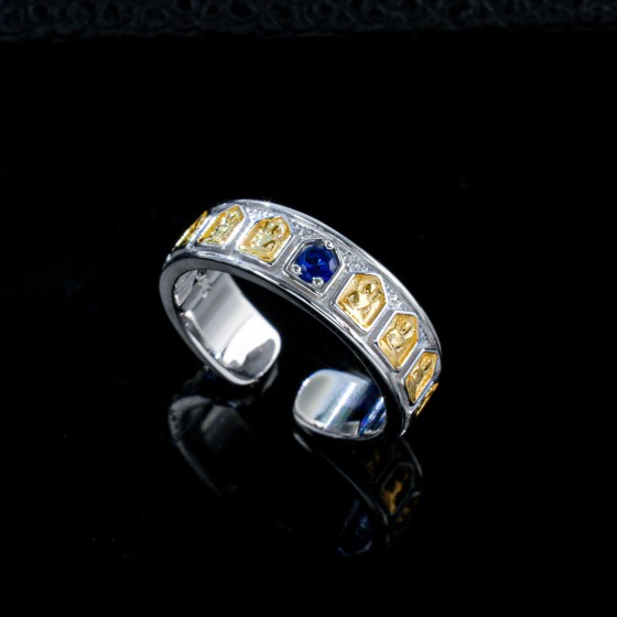 925 Silver Lab-Created Sapphire Ring(ZHF-R1127B)