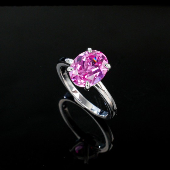 925 Silver Lab Grown Padparadscha Sapphire Ring(R0711HR)