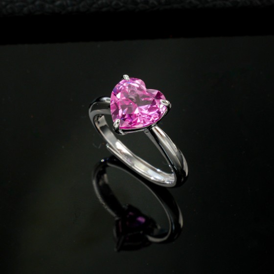 925 Silver Lab Grown Padparadscha Sapphire Ring(R1050HR)