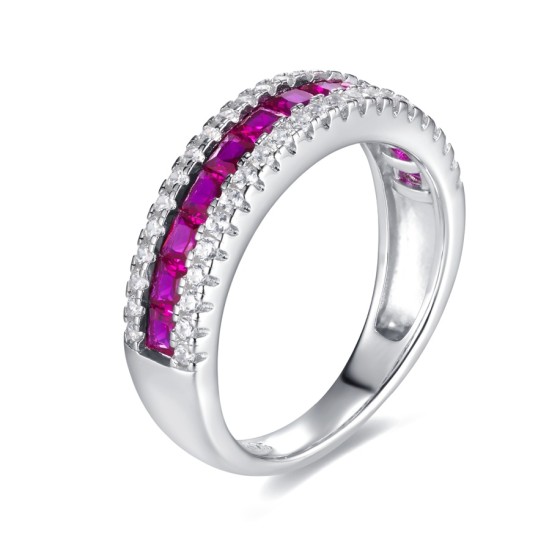 925 Silver Lab-Grown Ruby Ring(ZHF-R1074R)13#15#17#