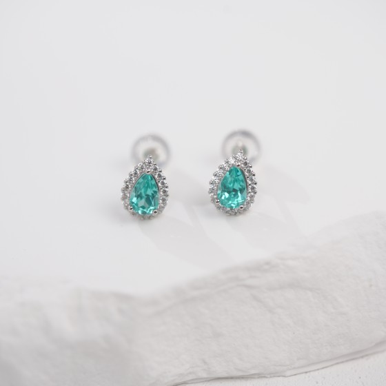 925 Silver Lab Paraiba-Tone Green Garnet Earrings(ZHF-E1617SK)