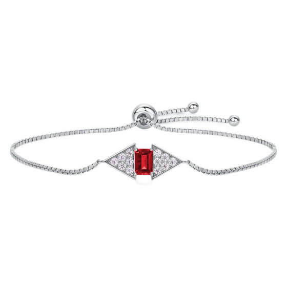 S925 Sterling Silver Lab-Grown Ruby Bracelet(ZHF-B2020865R)