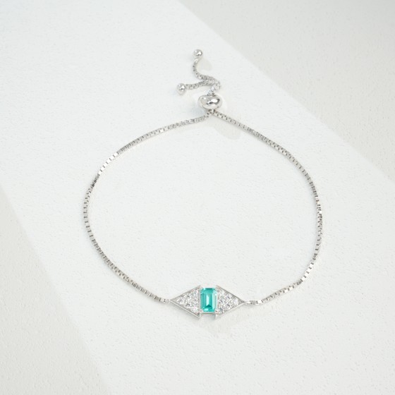 925 Silver Paraiba Tone Green Garnet Bracelet(ZHF-B2020865SK)