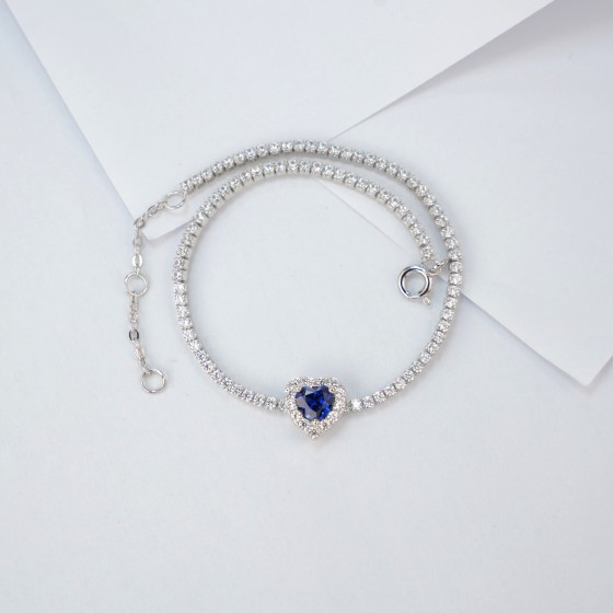 925 Silver Lab Sapphire Bracelet(ZHF-L1726B)