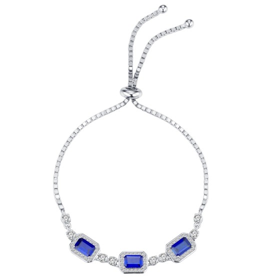 925 Silver Lab Sapphire Bracelet(A73-B2020428-1)