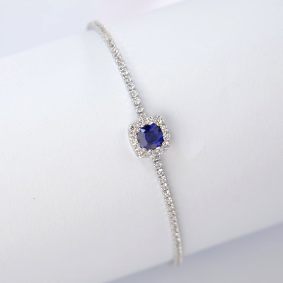 925 Silver Lab Sapphire Bracelet(ZHF-L1729B)