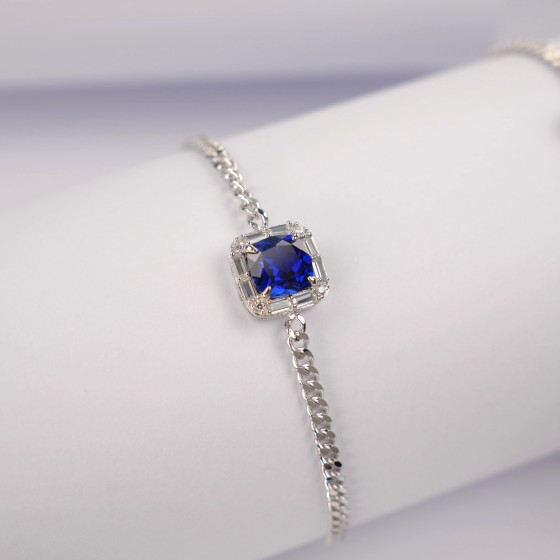 925 Silver Lab Sapphire Bracelet(ZHF-B5522B)