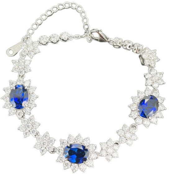 925 Silver Lab Sapphire Bracelet(ZHF-L202313B)