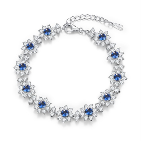 925 Silver Lab Sapphire Bracelet（ZHFB202305B)