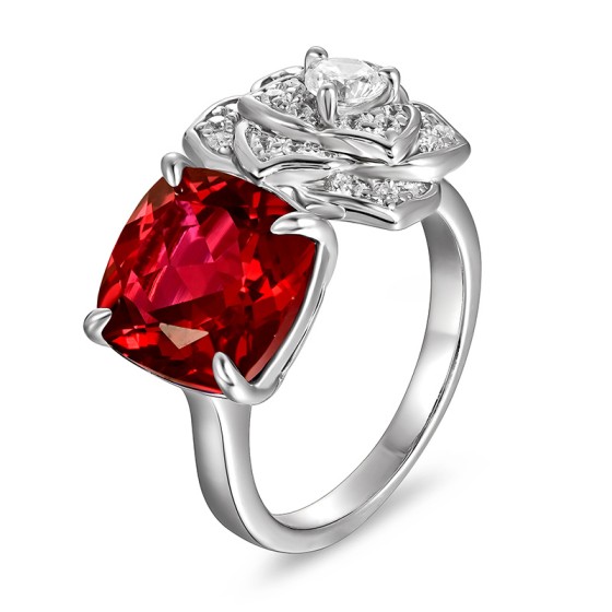 925 Silver Lab-Grown Ruby Ring(ZHF-R0849R)