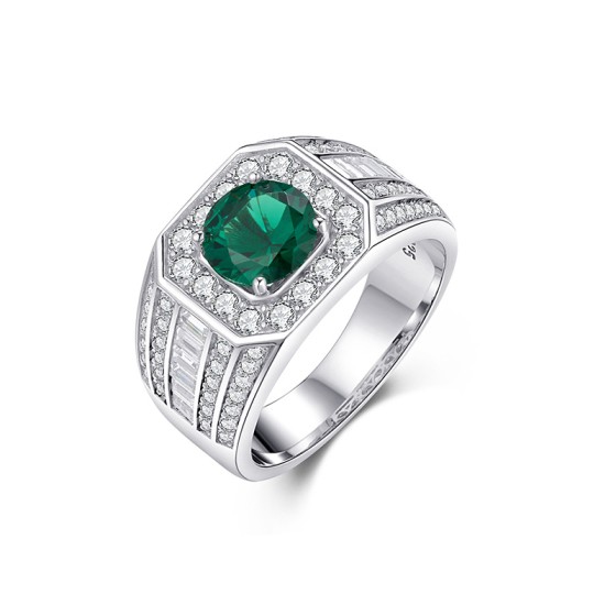 925 Silver Lab-Grown Emerald Ring(ZHF-R1377L)18#20#22#24#