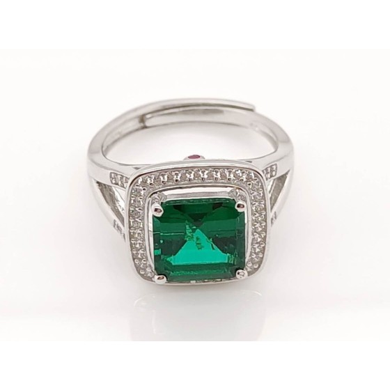 925 Silver Lab-Grown Emerald Ring(A73-R2020882)