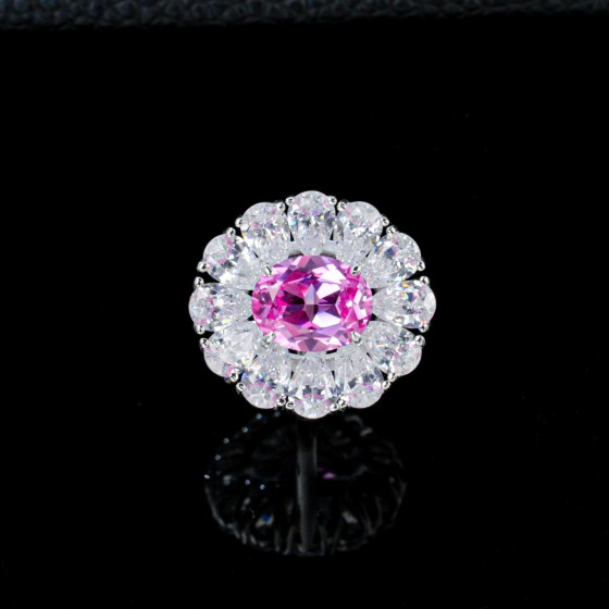 Padparadscha S925 Lab Sapphire Ring(R138HR)