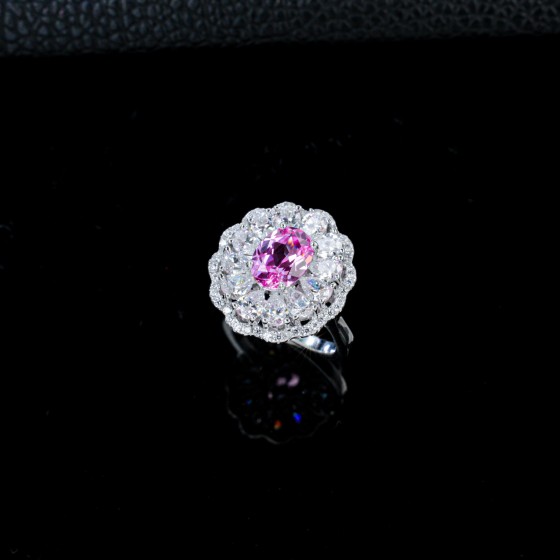 Padparadscha S925 Lab Sapphire Ring(R176YHR)