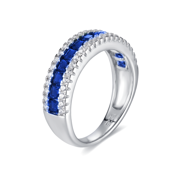 925 Silver Lab-Grown Sapphire Ring(ZHF-R1074B)