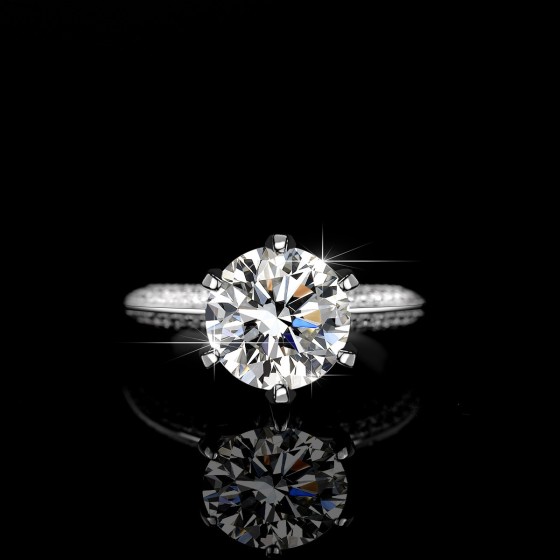 925 Silver Lab Grown Diamond Ring(PYZR00425-1)