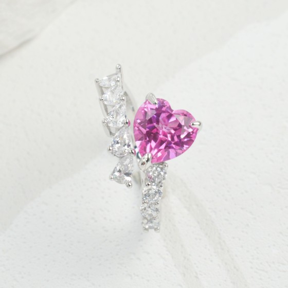Lab Grown Padparadscha Sapphire 925 Silver Ring（ZHF-R5505HR)