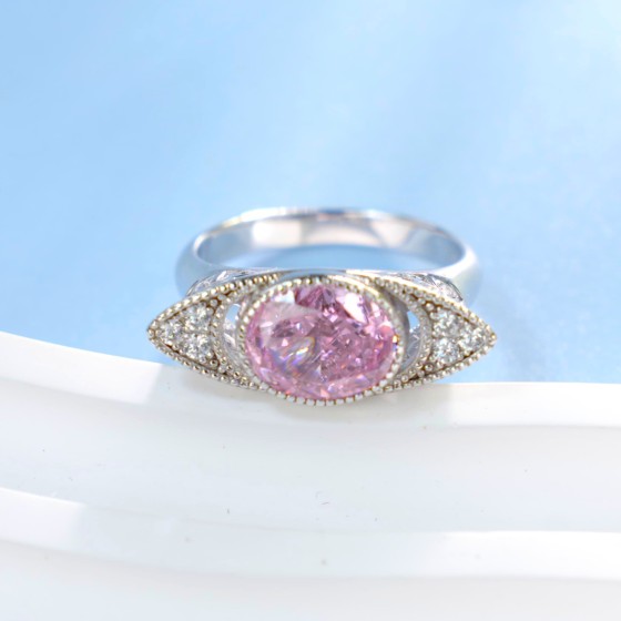 Pink CZ 925 Silver Ring(R0637F)12#14#16#