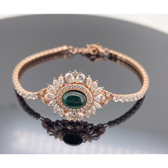 925 Silver Lab-Grown Emerald Bracelet（ZHF-L2025)