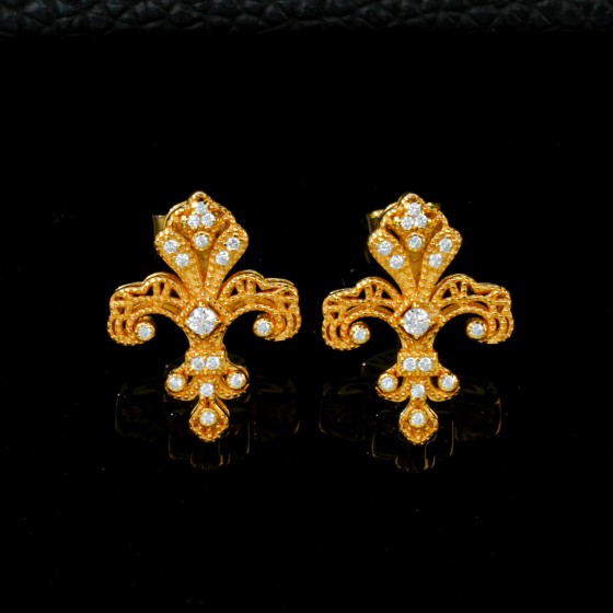 S925 Silver 24K Gold Plated Earrings（E0399-1)