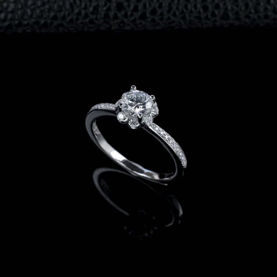 925 Silver Lab Diamond Ring(PYZR1106-1)
