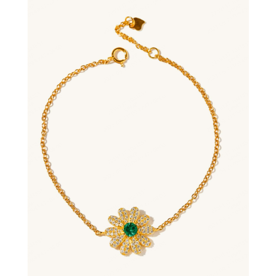 925 Silver Lab-Grown Emerald Bracelet(A73-P2020694)