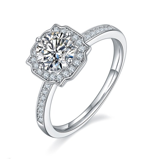 925 Ag Lab Diamond Ring(PYZR1740)