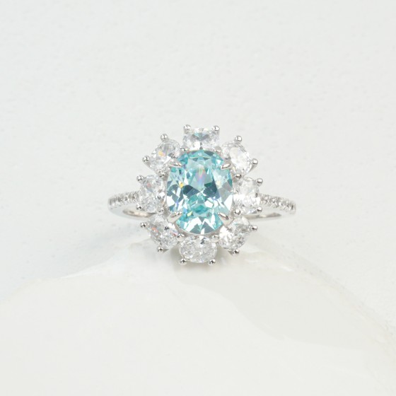 925 Sterling Silver Zircon Ring(R0713B)