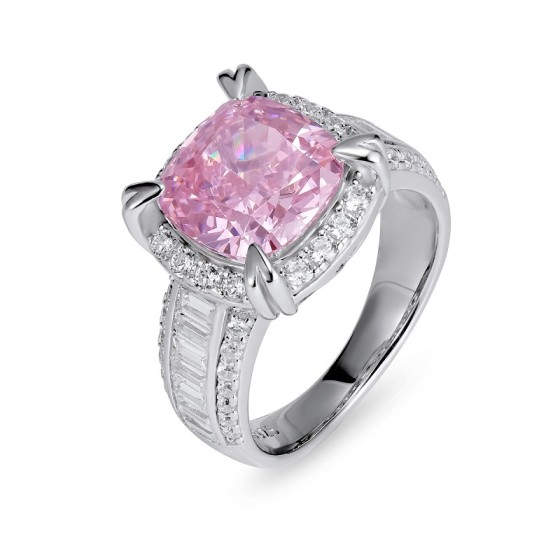 Pink CZ 925 Silver Ring12#14#16#(R0608F)