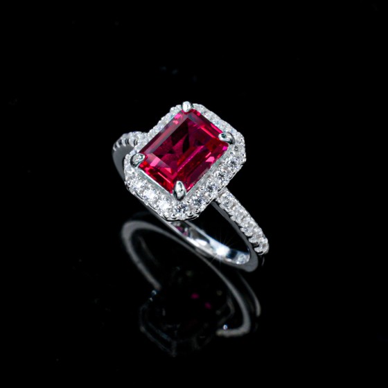 S925 Lab Ruby Ring(R0894R)
