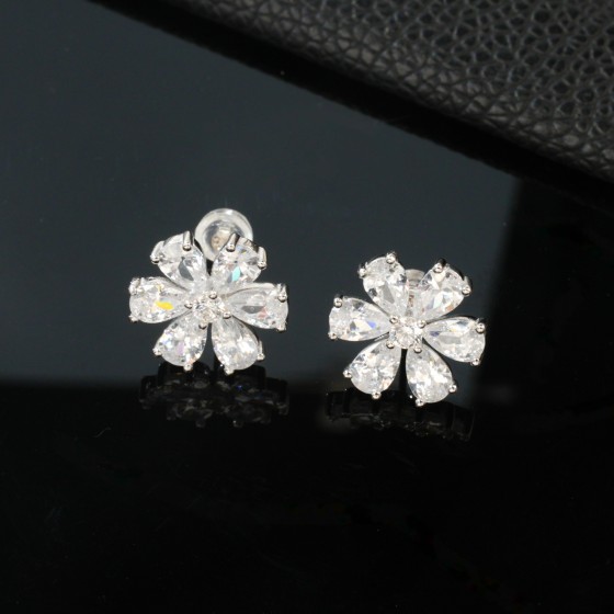 925 Silver Zircon Earrings（E-116G)