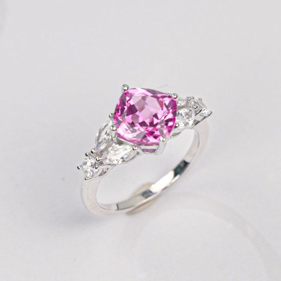 Lab Grown Padparadscha Sapphire 925 Silver Ring(ZHF-R1081HR)12#13#14#15#17#