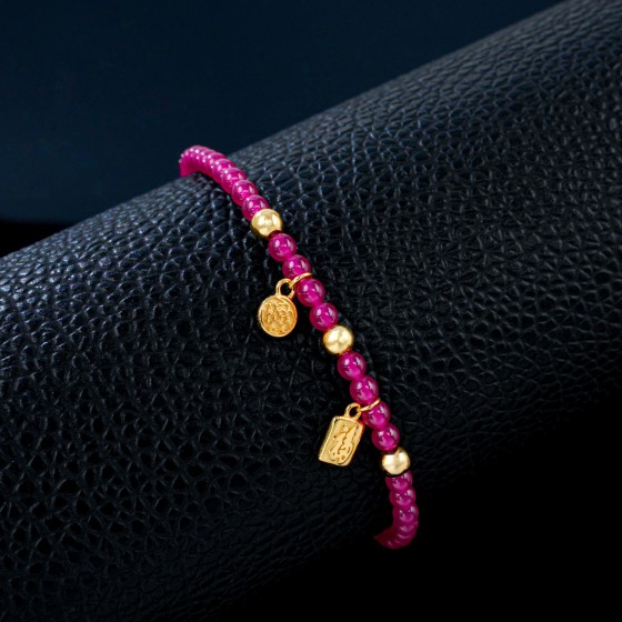 925 Silver Lab Ruby Bracelet 3.3MM(L20251224)