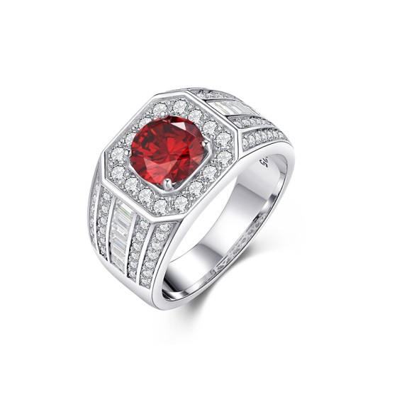 925 Silver Lab-Grown Ruby Ring(ZHF-R1377R)18#20#22#24#