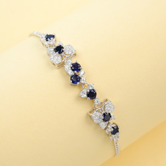 925 Silver Lab Sapphire Bracelet(ZHF-L0707B)