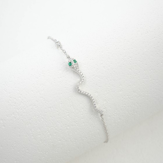 S925 Sterling Silver Green Nano Bracelet（L0705L)