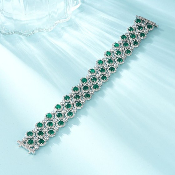 925 Silver Glass Bracelet（RG-0014L)