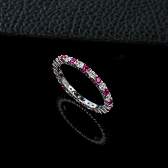 S925 Lab Ruby Ring(R0898R)
