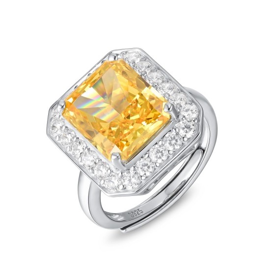 Yellow CZ 925 Silver Ring(RS3076C1Y)