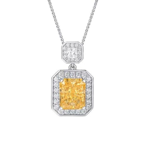 S925 Silver Yellow Cubic Zirconia Pendant(PS1808C1Y)