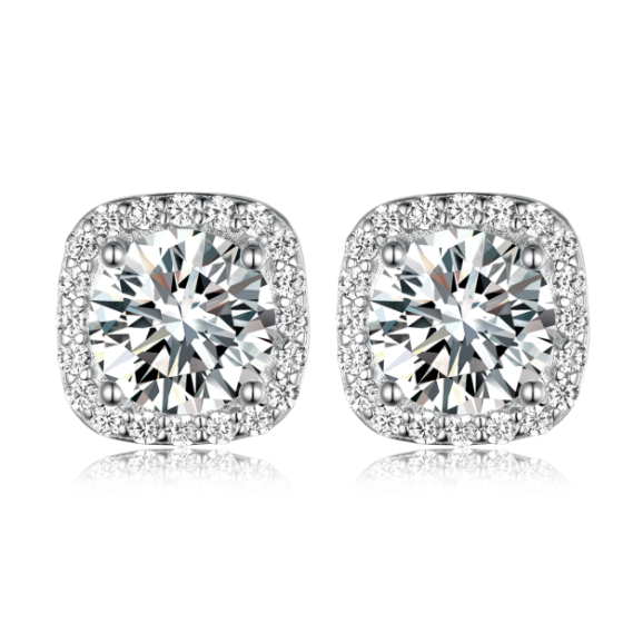 925 Silver Moissanite Earrings(ME0014-1CT)