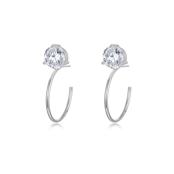 925 Silver Moissanite Earrings(ME0042-1CT)