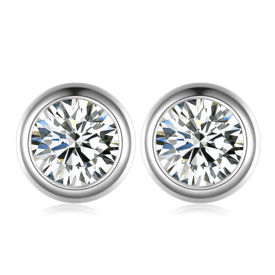 925 Silver Moissanite Earrings(ME0028-1CT)