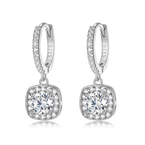 925 Silver Moissanite Earrings(ME0037)