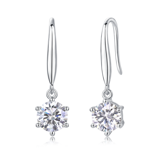 925 Silver Moissanite Earrings(ME0046-1CT)