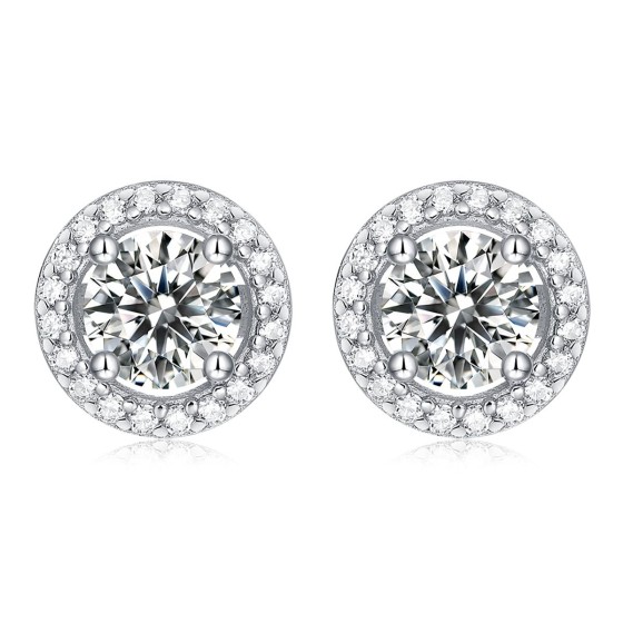 925 Silver Moissanite Earrings(ME0007)