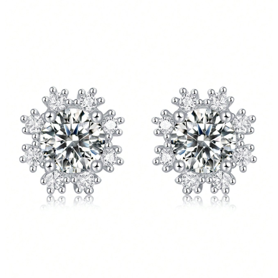 925 Silver Moissanite Earrings(ME0009)