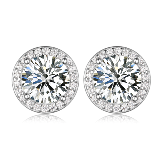 925 Silver Moissanite Earrings(ME0030-1CT)