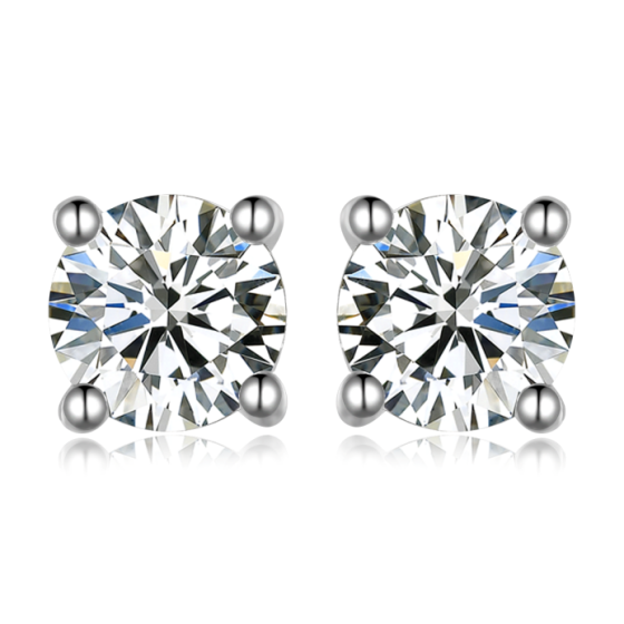 925 Silver Moissanite Earrings(ME0031-1CT)