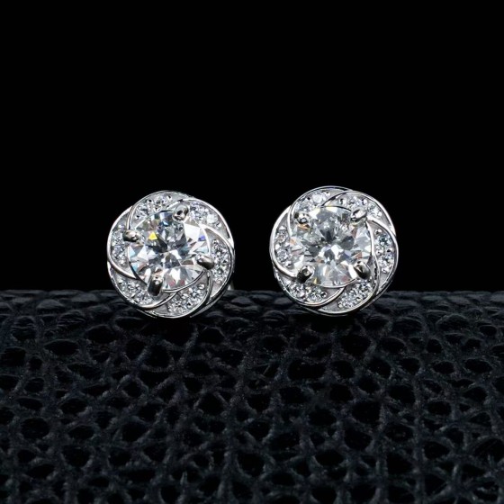 925 Silver Lab Diamond Earrings（PYZE1265)